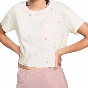 PINK Victoria's Secret Cream Pink Boxy Crop Top